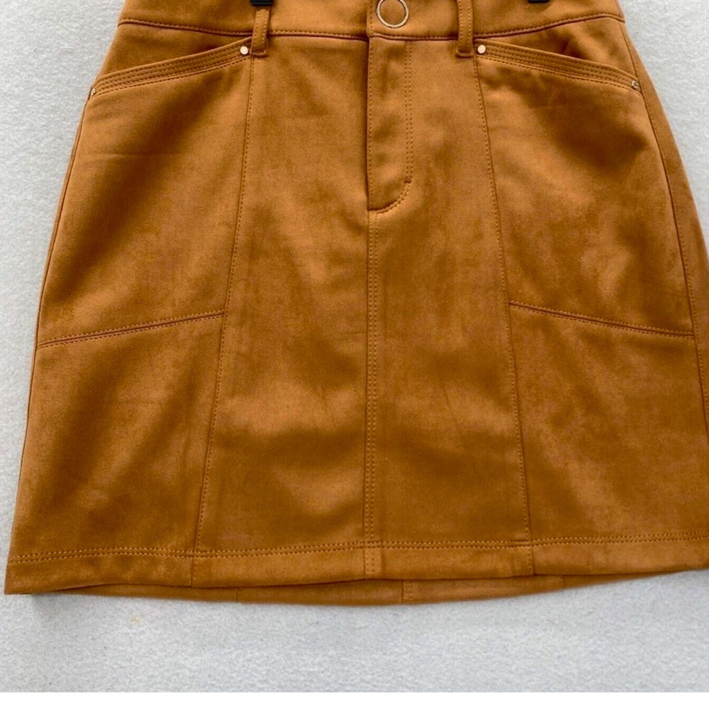 White House Black Market NWT Faux Suede A-Line, Carmel color super soft/stretchy